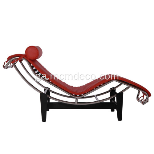 Lounge Chaise Leathar Dearg Le Corbusier LC4